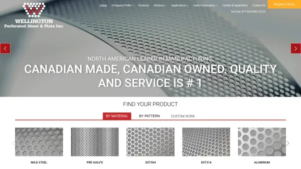 Wellington Perforated — business website